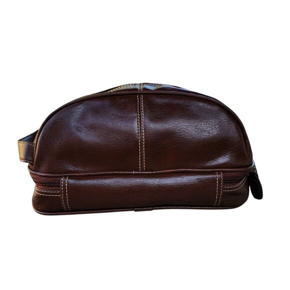 Relic Leather Dual Compartment Toiletry Travel Storage Bag - Picture 2 of 10